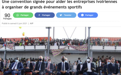 Une convention signée pour aider les entreprises ivoiriennes à organiser de grands événements sportifs